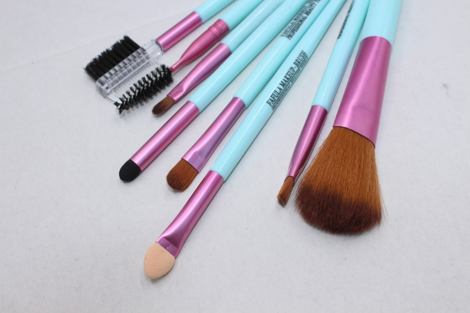 Set Pensule Machiaj, Makeup, 8 pensule, turcoaz - 2 | YEO