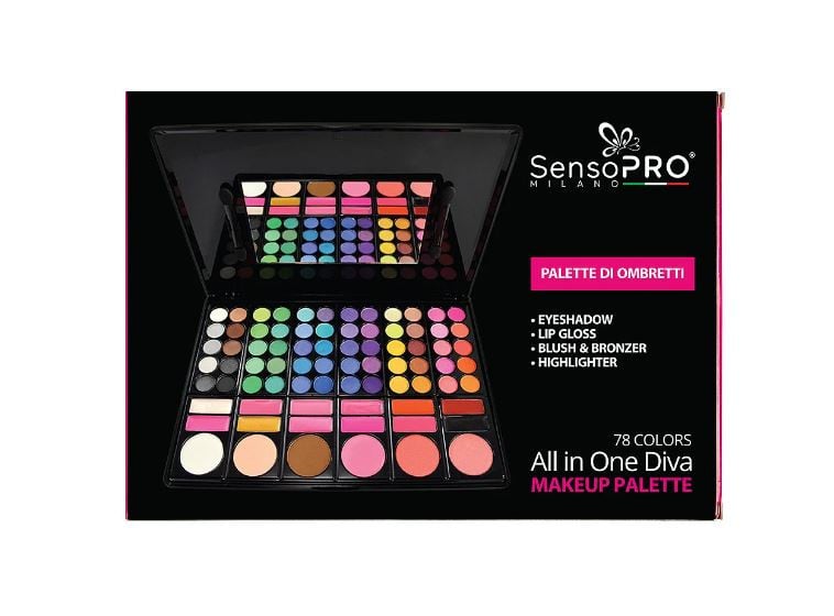 Trusa machiaj, SensoPro, Palette Di Ombretti, 78 colors, All In One Diva - 1 | YEO