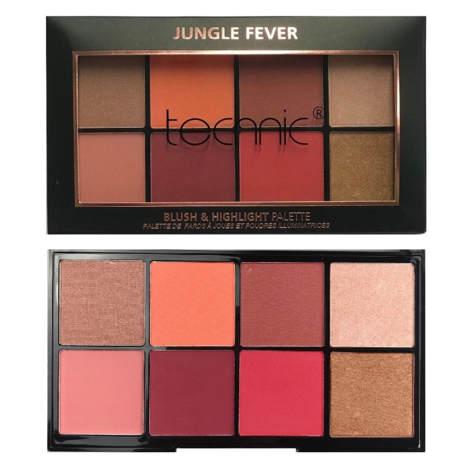 Paleta fard de obraz si iluminator Technic Jungle Fever Blush Highlight Palette - 3 | YEO