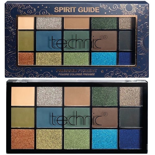 Paleta fard de pleoape, Technic, Pressed Pigment, Spirit Guide, 15 culori - 2 | YEO