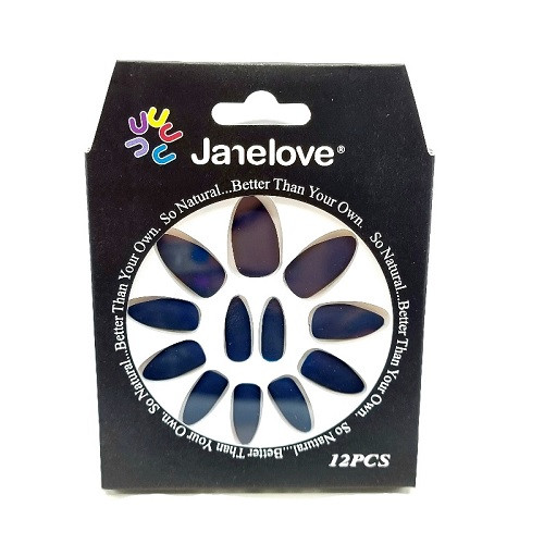 Set 12 Unghii False cu aspect mat, Janelove, Matte, Albastru Set 12 Unghii False cu aspect mat, Janelove, Matte, Albastru