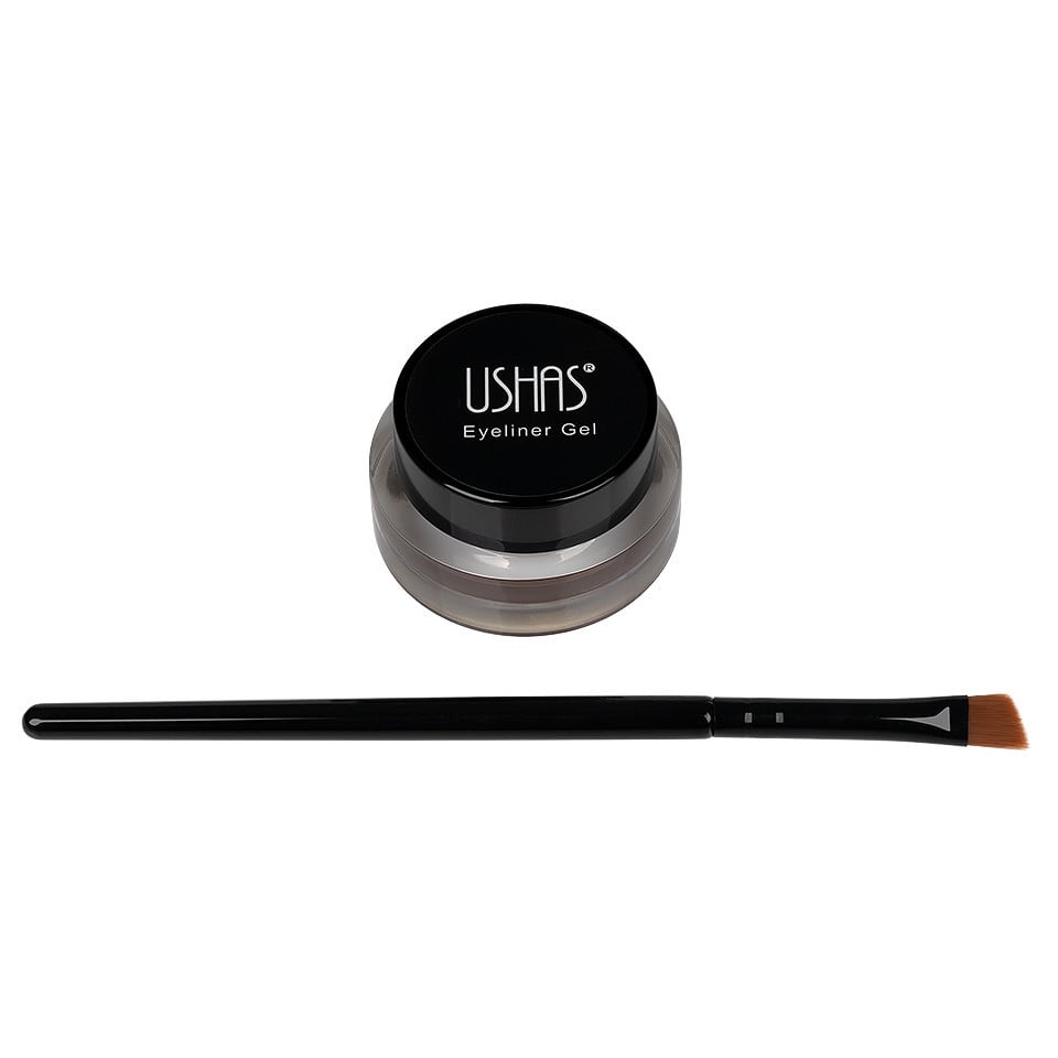 Tus de ochi gel Ushas Eyeliner Gel Waterproof, Maro + Pensula aplicare - 2 | YEO