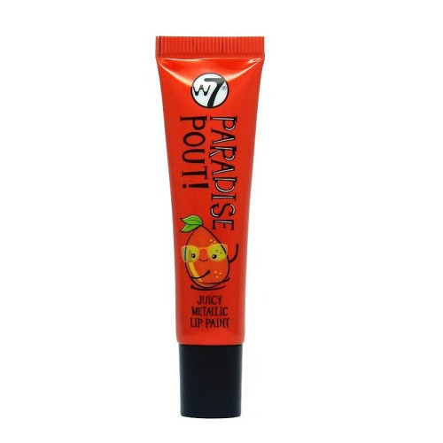 Ruj de buze cu efect metalic, W7, Paradise Pout Juicy, Mouthwatering Mango, 13 ml