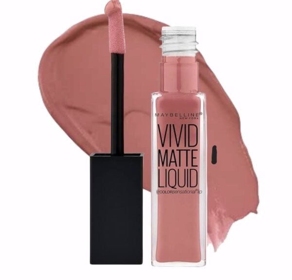 Ruj de Buze Lichid Mat, Maybelline, Vivid Matte, 07 Blushing Beige, 8 ml