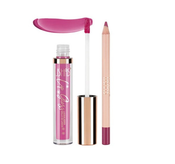 Set ruj si creion de buze, Ushas, Lip Gloss Lip Pencil, 06