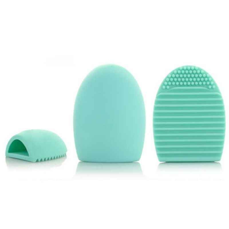 Brush Egg - Accesoriu din silicon pentru curatarea pensulelor de machiaj, Culoarea Albastru - 2 | YEO