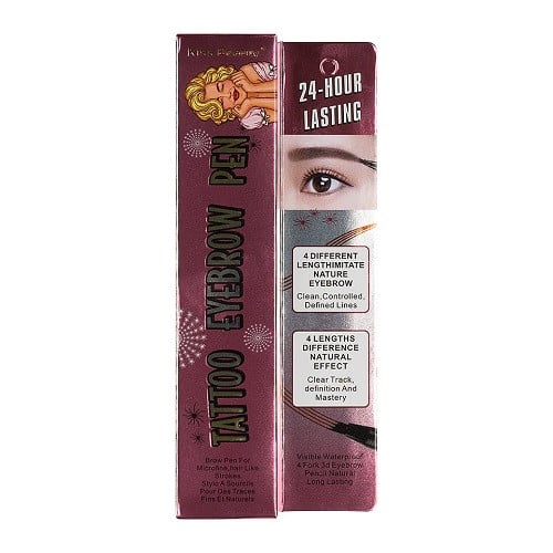 Creion Sprancene cu efect de Microblading, Kiss Beauty, Tattoo Eyebrow Pen, 02 Dark Brown - 2 | YEO