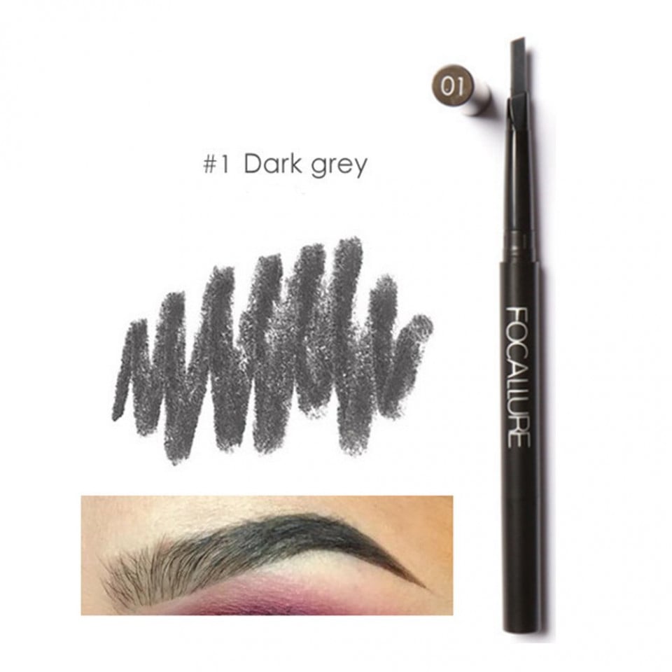 Creion sprancene Focallure Auto Brows Pen, 01 Dark Gray - 3 | YEO