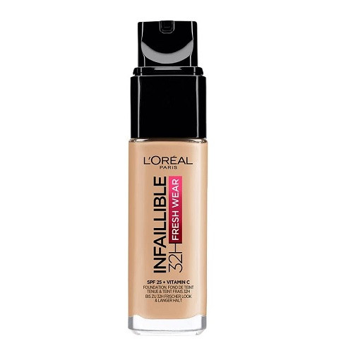 Fond de Ten Rezistent la Transfer, Loreal Paris, Infaillible 32H Fresh Wear, SPF 25, Vitamina C, 120 Golden Vanilla, 30 ml - 1 | YEO