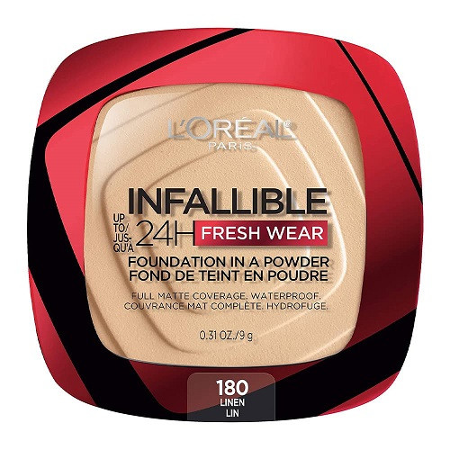 Pudra de fata, Loreal, Infallible 24H Fresh Wear, Foundation In A Powder, 180 Linen, 9 g