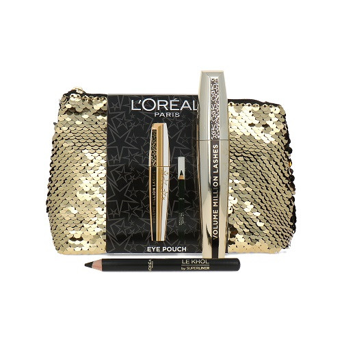 Set cadou mascara si creion ochi, Loreal, Eye Pouch