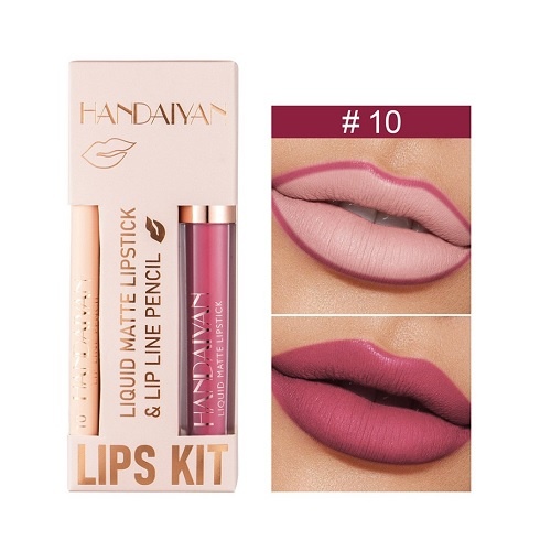 Set ruj si creion de buze, Handaiyan Lips Kit, Matte, 10 - 3 | YEO