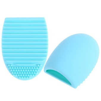 Brush Egg - Accesoriu din silicon pentru curatarea pensulelor de machiaj, Culoarea Albastru - 3 | YEO