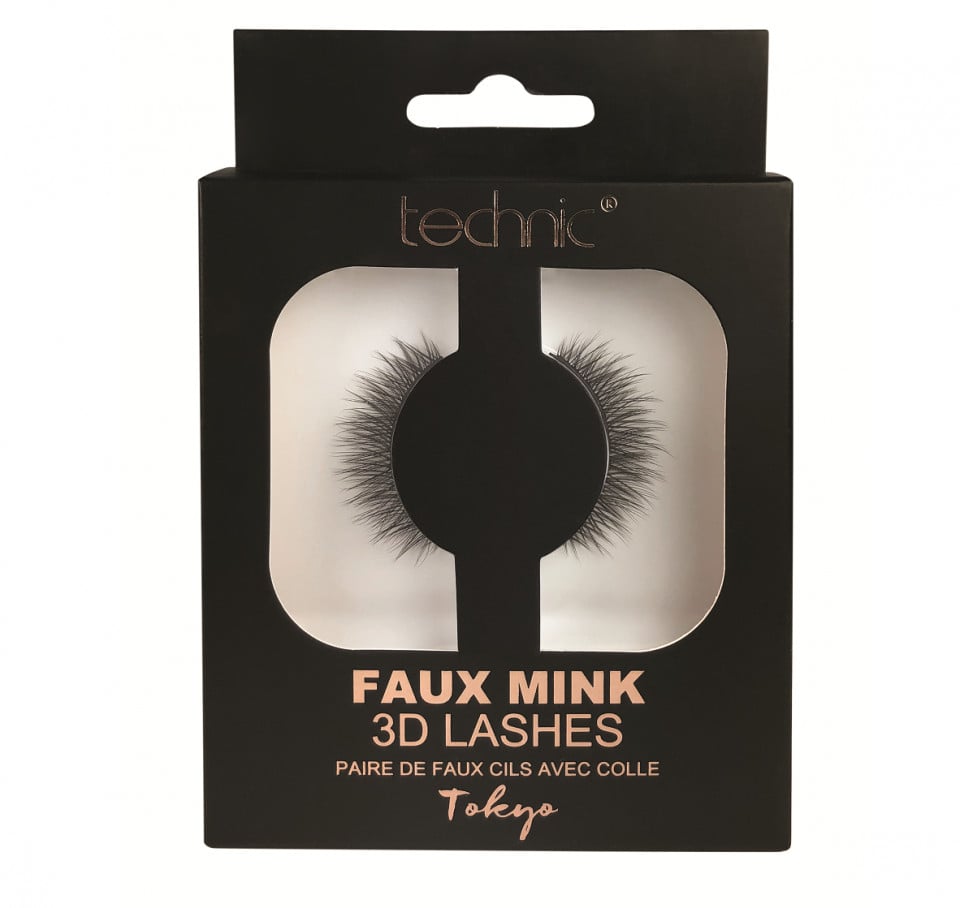 Gene false banda 3D Technic Faux Mink Lashes Tokyo, Adeziv inclus