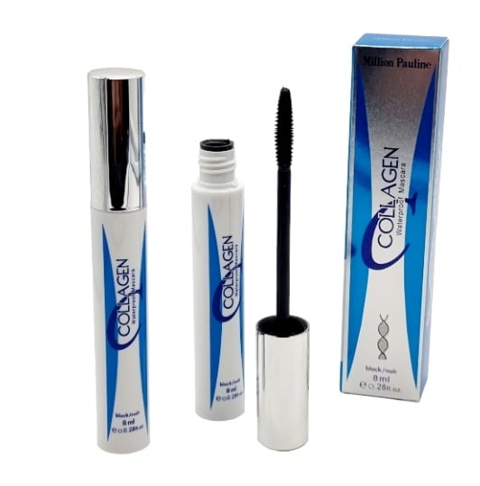 Rimel pentru alungirea genelor, Million Pauline, Collagen Mascara, Waterproof, Negru, 8 ml