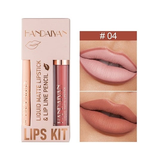 Set ruj si creion de buze, Handaiyan Lips Kit, Matte, 04 - 3 | YEO