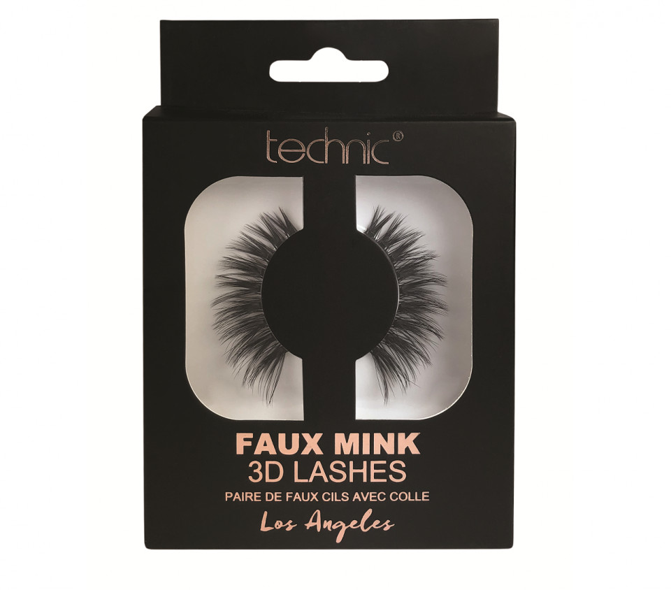 Gene false banda 3D Technic Faux Mink Lashes Los Angeles, Adeziv inclus