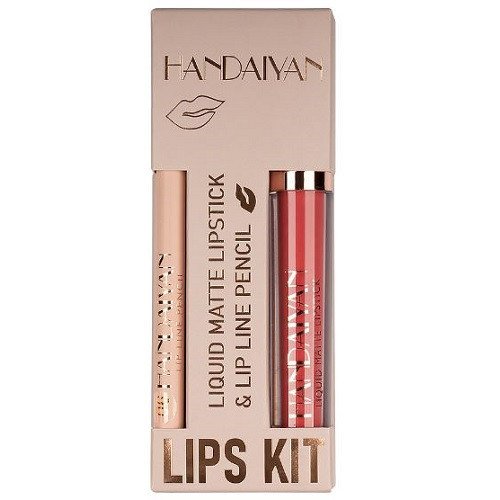 Set ruj lichid mat si creion contur de buze, Handaiyan Lips Kit, Matte, 06 - 3 | YEO