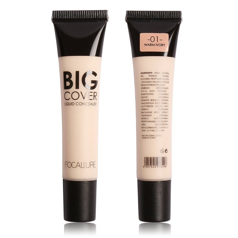 Corector lichid Focallure Big Cover Concealer 01 Warm Ivory - 2 | YEO