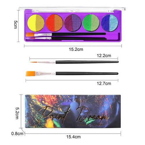 Paleta Machiaj Fata si Corp, Handaiyan, UV Neon, Paint Dream Kit, 10 Culori, 01 - 2 | YEO