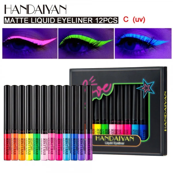 Set 12 Tusuri de Ochi Mate UV, Handaiyan, Liquid Eyeliner, Love, C, 12 x 2 g - 2 | YEO