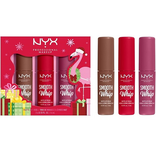 Set 3 Rujuri de buze lichide, NYX, Smooth Whip Matte Lip Trio, 3 x 4 ml