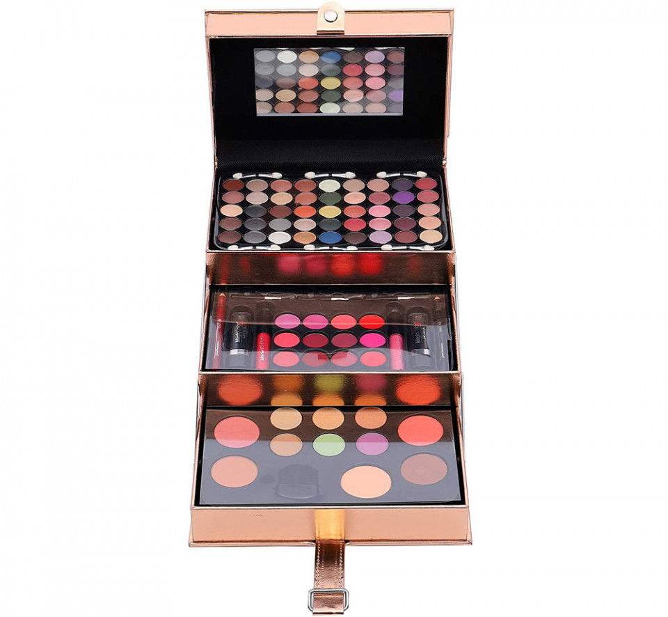 Trusa machiaj Magic Color Make up Kit, 85 culori, Rose Gold, Geanta inclusa