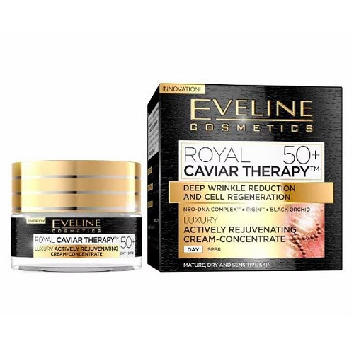 Crema Antirid de Zi, pentru Ten Matur, Eveline Cosmetics, Royal Caviar Therapy, 50+, SPF 8, 50 ml - 1 | YEO