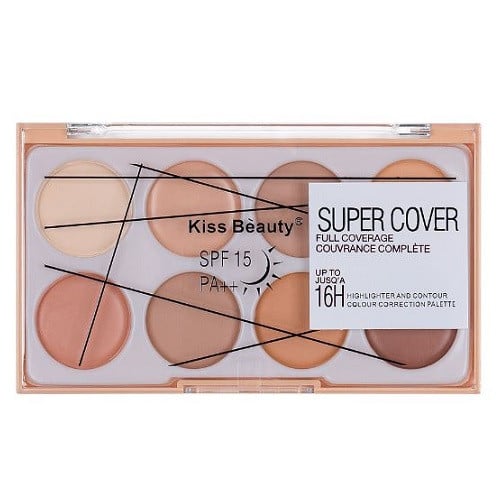 Paleta corectoare iluminator si contur, Kiss Beauty, Super Cover, Mini, 01 - 1 | YEO