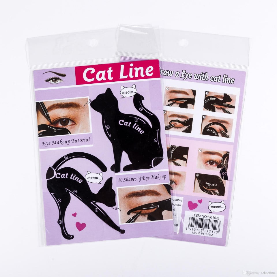 Set 2 sabloane eyeliner , Makeup, Cat Line - 3 | YEO