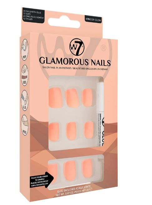 Set Unghii False, W7, Glamorous Nails, Apricot Glow, 24 Bucati, Lipici inclus - 3 | YEO