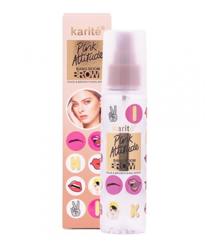 Spray Fixare Machiaj, Fata si Sprancene, Karite, Pink Attitude, 120 ml
