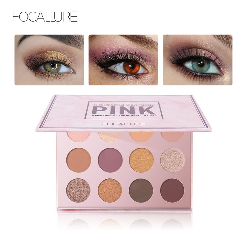 Trusa 12 farduri de pleoape Focallure The Pink Collection - 2 | YEO