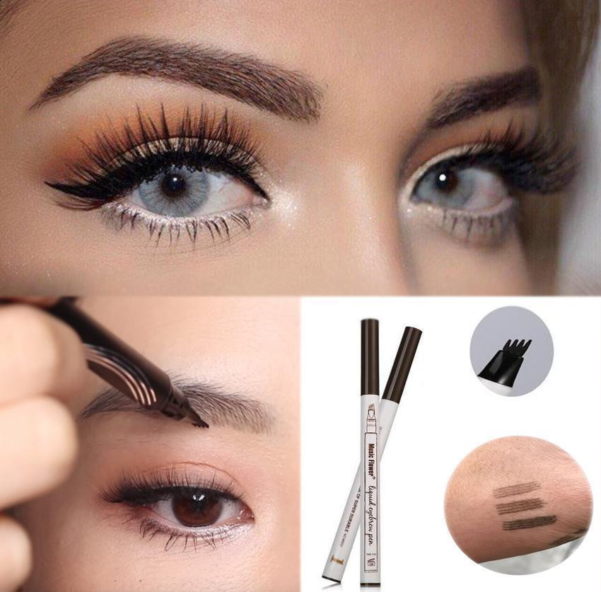 Creion sprancene efect Microblading Nuanta Dark Brown Makeup