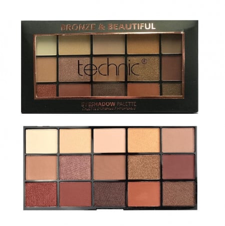 Paleta farduri de pleoape Technic Bronze & Beautiful, 15 culori - 1 | YEO