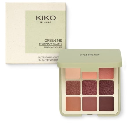 Paleta Farduri Pleoape, Kiko Milano, Green Me, 102 Feisty Saffron, Vegan, 9 Culori - 1 | YEO