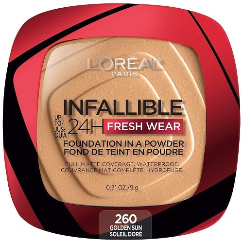 Pudra de fata, Loreal, Infallible 24H Fresh Wear, Foundation In A Powder, 260 Golden Sun, 9 g