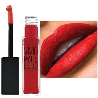 Ruj de Buze Lichid Mat, Maybelline, Vivid Matte, 35 Rebel Red, 8 ml - 2 | YEO