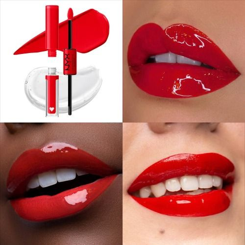 Ruj de buze lichid, NYX, Shine Loud, 34 Rebel In Red Serrano, 3.4 ml - 3 | YEO