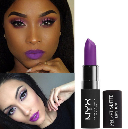 Ruj de buze mat, NYX, Velvet Matte, 09 Violet Voltage, 4 g - 3 | YEO