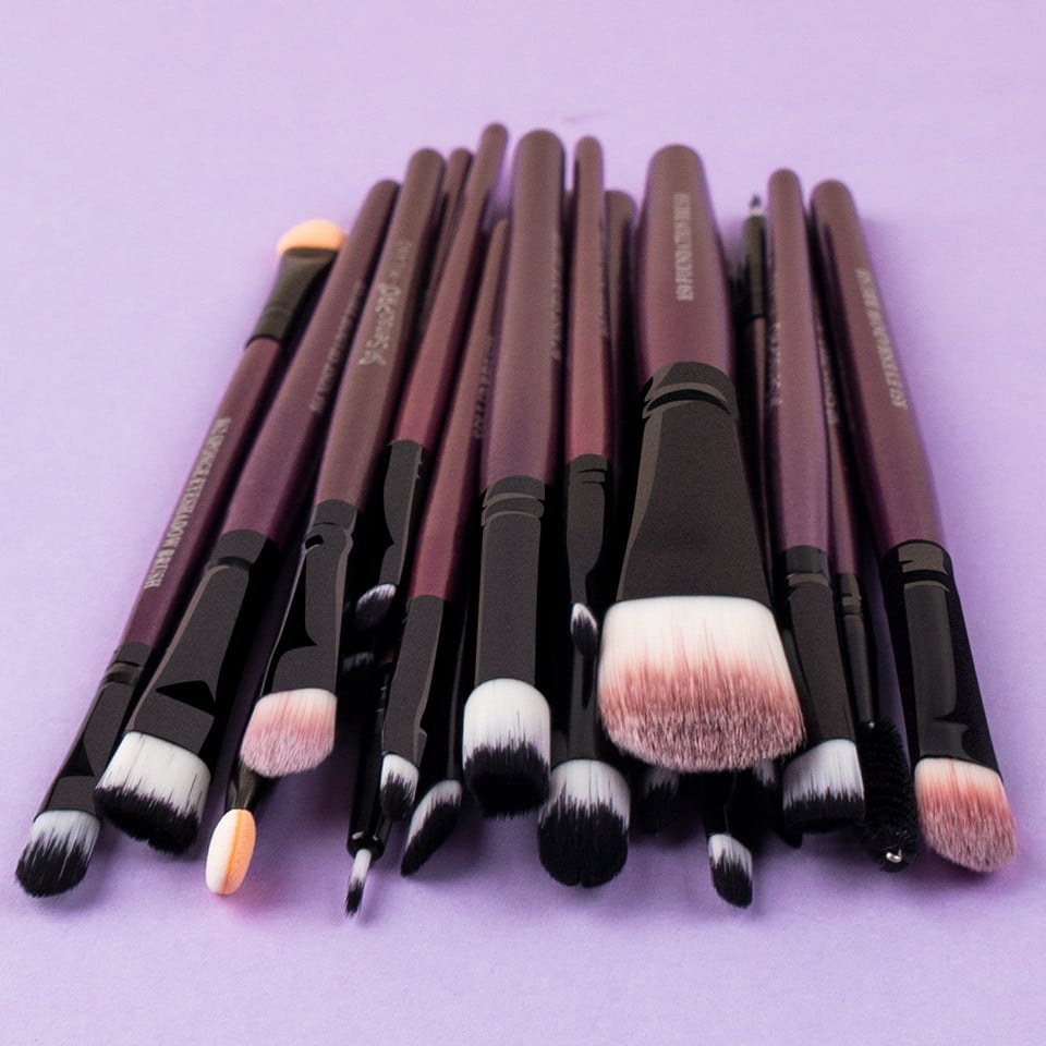 Set 20 pensule machiaj Mauve Brushes, Husa depozitare inclusa - 2 | YEO