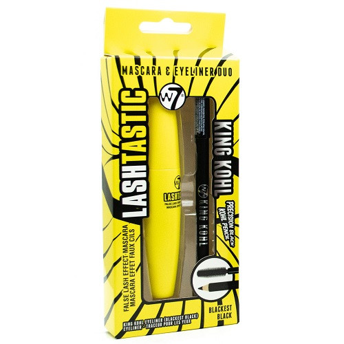 Set Mascara si Creion Ochi, W7, Lashtastic Mascara Eyeliner Duo, Negru