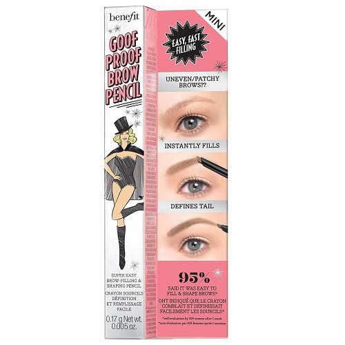 Creion Sprancene, Benefit, Goof Proof Brow Pencil, 2 Warm Golden Blonde, Mini - 1 | YEO