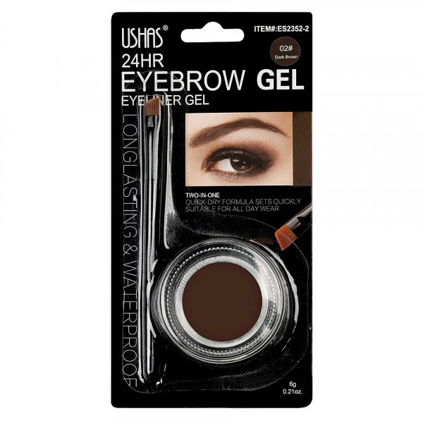 Gel sprancene Ushas Waterproof Eyebrow Gel, 02 Dark Brown - 3 | YEO