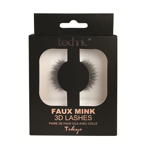 Gene false banda 3D Technic Faux Mink Lashes Tokyo, Adeziv inclus - 2 | YEO