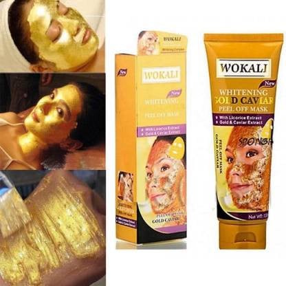 Masca de fata Peel Off cu Caviar, Aur 24K si Colagen, Wokali Whitening Gold Caviar, 130 ml - 1 | YEO