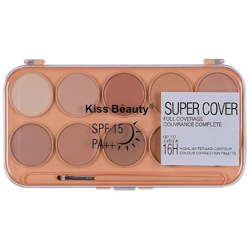 Paleta corectoare iluminator si contur, Kiss Beauty, Super Cover, 01 - 1 | YEO