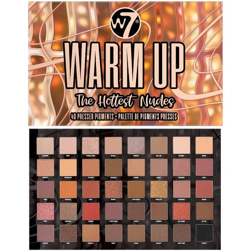 Paleta farduri de pleoape, W7, Warm Up, The Hottest Nudes, 40 culori - 1 | YEO