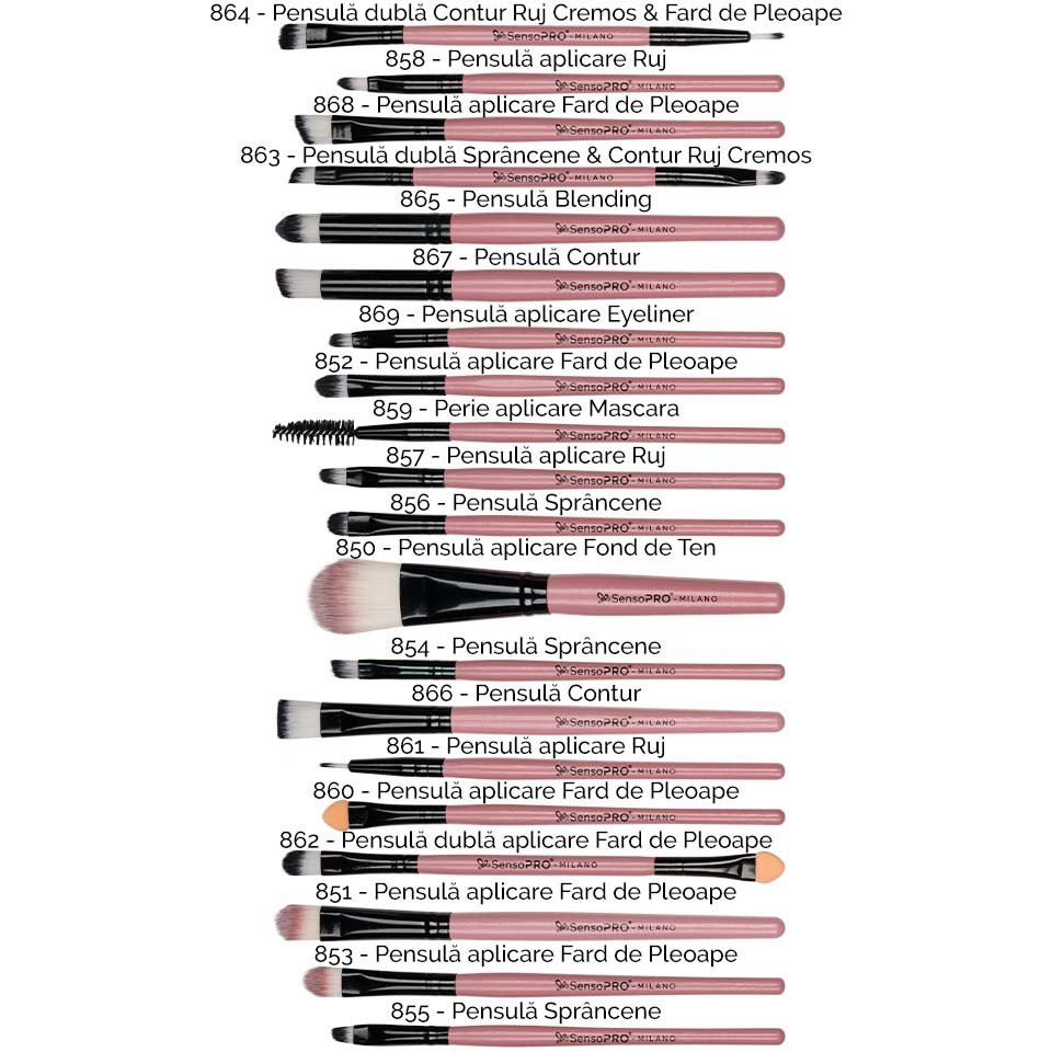 Set 20 pensule machiaj SensoPro, Pink, Husa depozitare inclusa - 2 | YEO