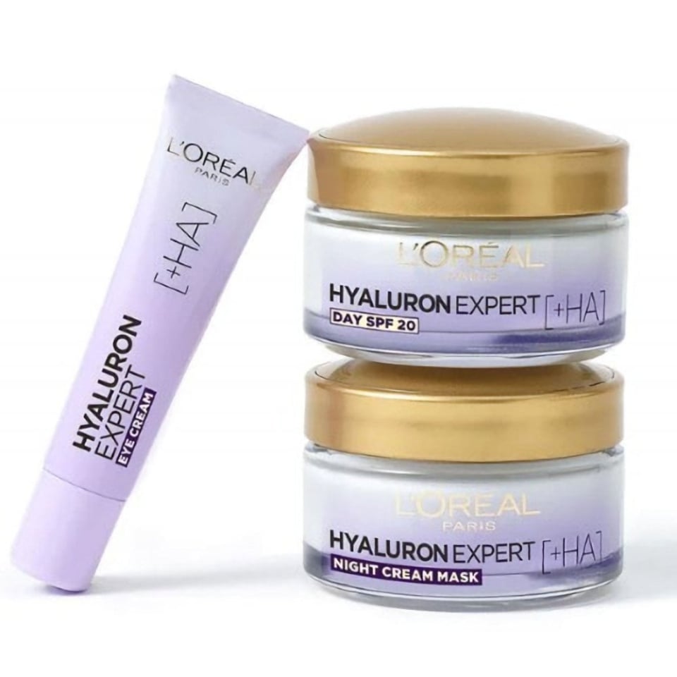 Set 3 Creme, Loreal, Hyaluron Expert Replumping, Crema Zi 50 ml + Crema Noapte 50 ml + Crema Ochi 15 ml - 3 | YEO